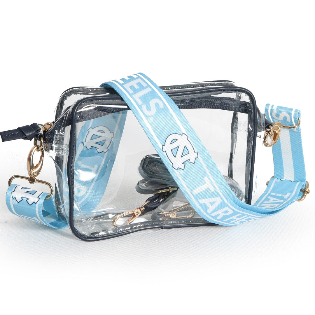 Desden Purse Bridget Clear Purse with Patterned Shoulder Straps - North Carolina