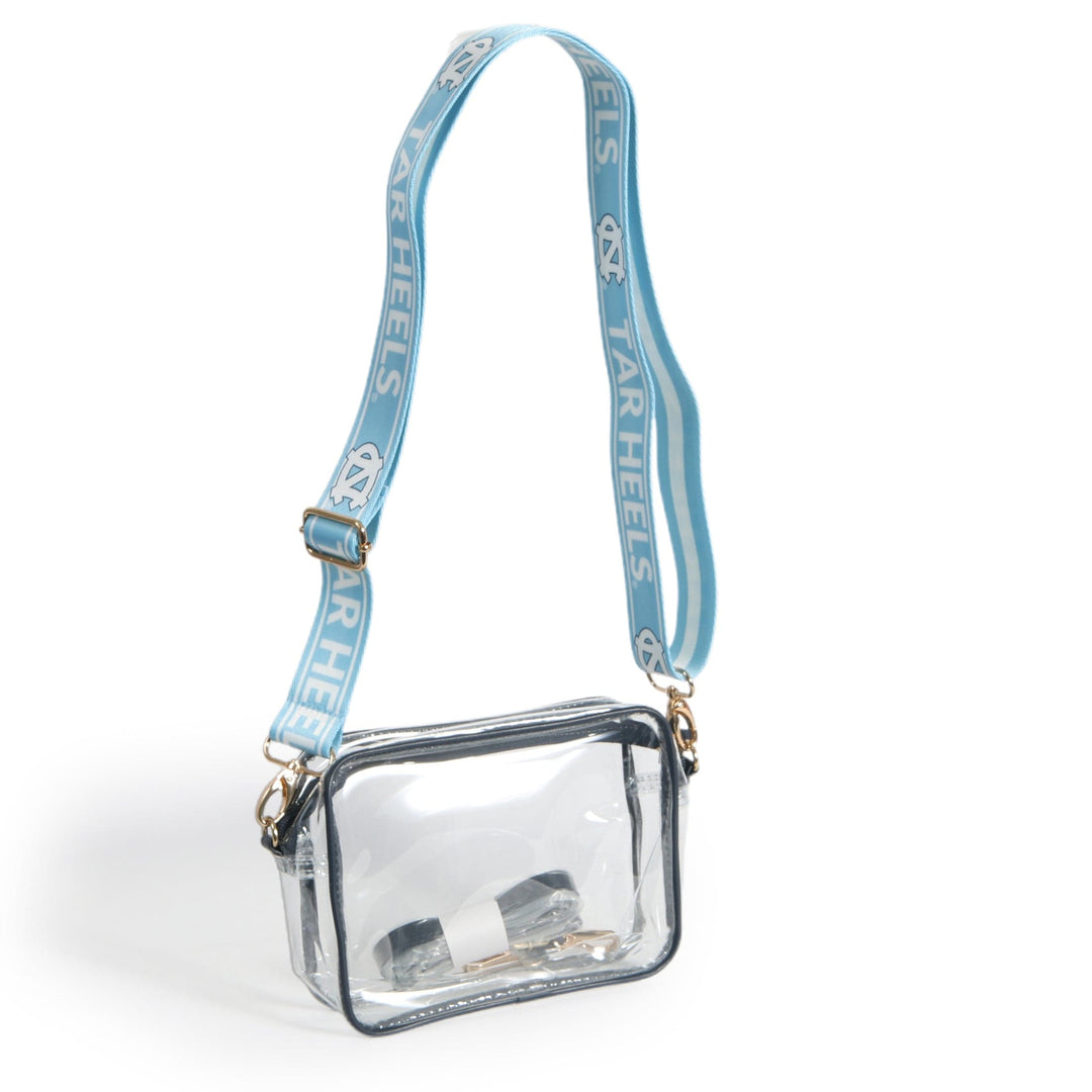 Desden Purse Bridget Clear Purse with Patterned Shoulder Straps - North Carolina