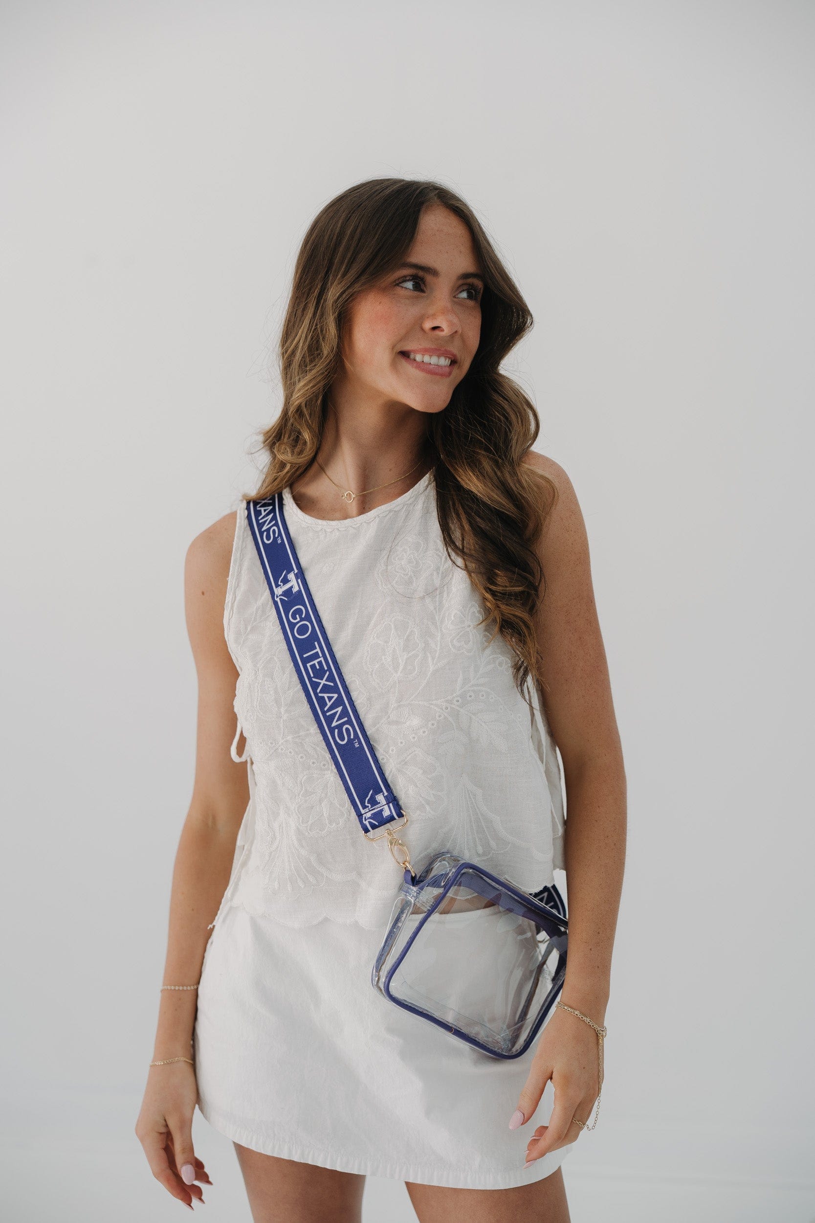 Desden Purse Bridget Clear Purse with Patterned Shoulder Straps - Tarleton State