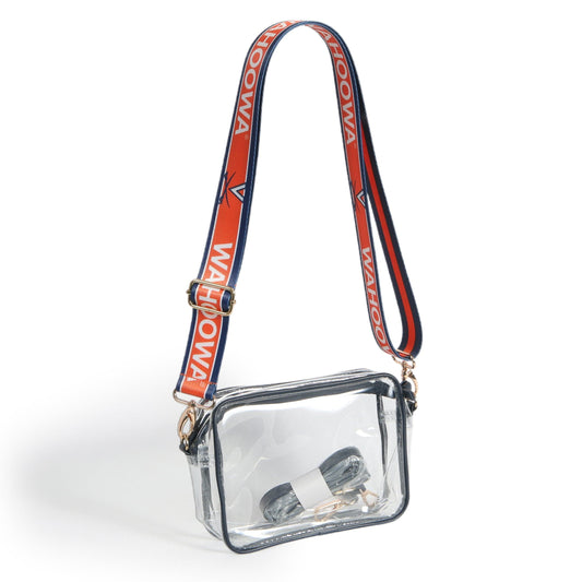 Desden Purse Bridget Clear Purse with Patterned Shoulder Straps - University of Virginia