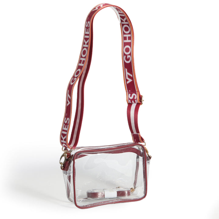 Desden Purse Bridget Clear Purse with Patterned Shoulder Straps - Virginia Tech