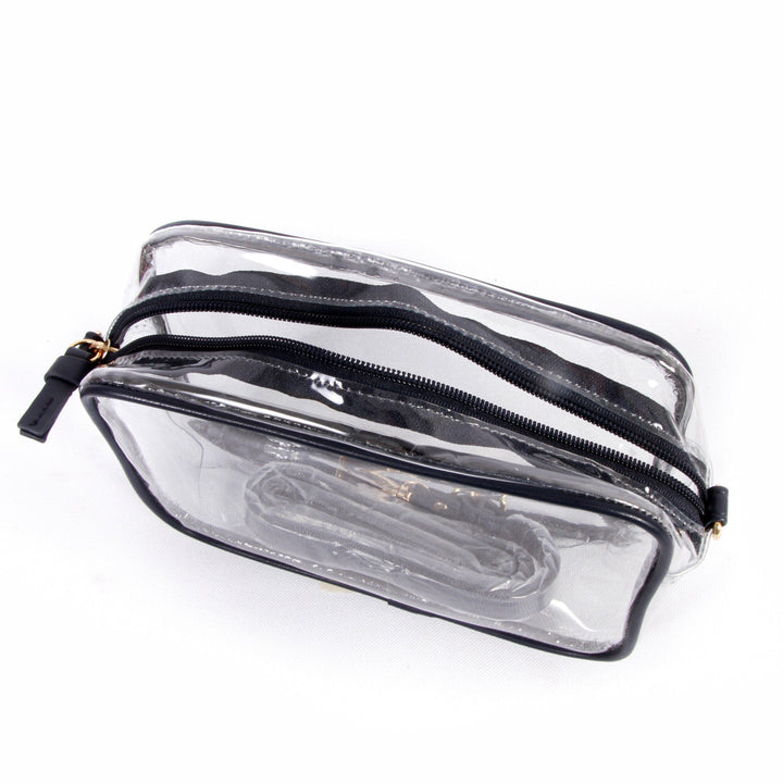 Desden Purse Bridget Clear Purse with Patterned Shoulder Straps - Wake Forest