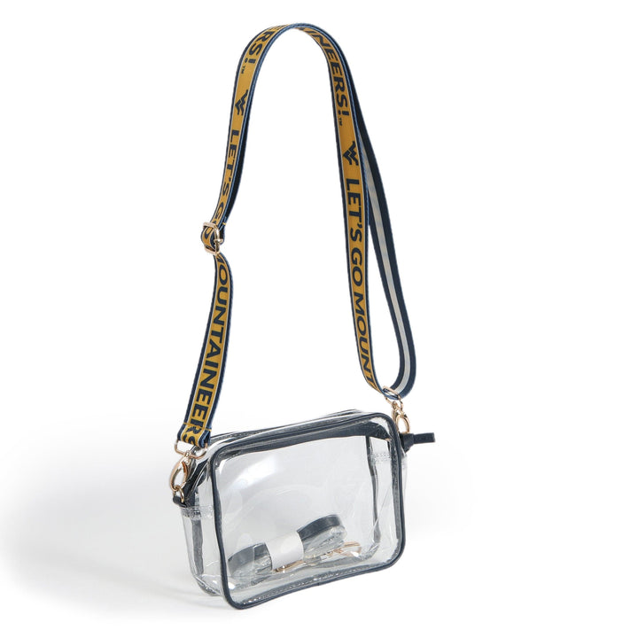 Desden Purse Bridget Clear Purse with Patterned Shoulder Straps - West Virginia