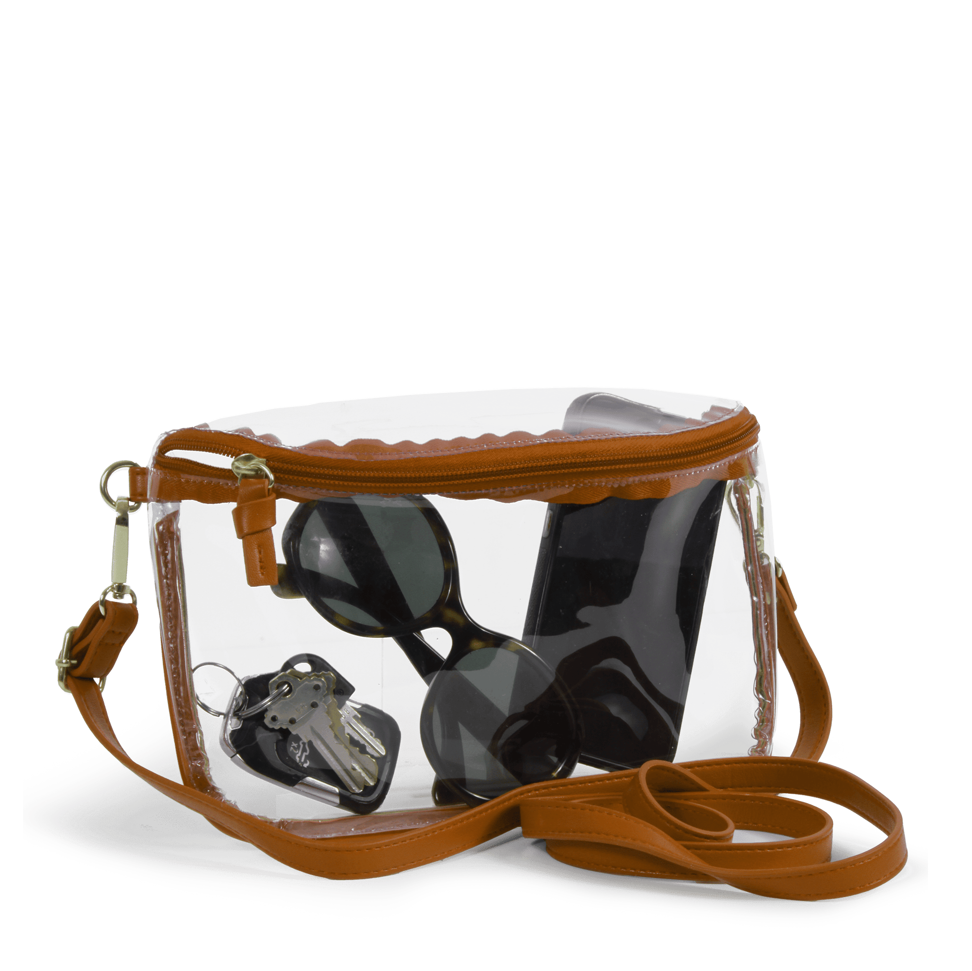 Desden Purse Burnt Orange Clear Sling Purse by Desden