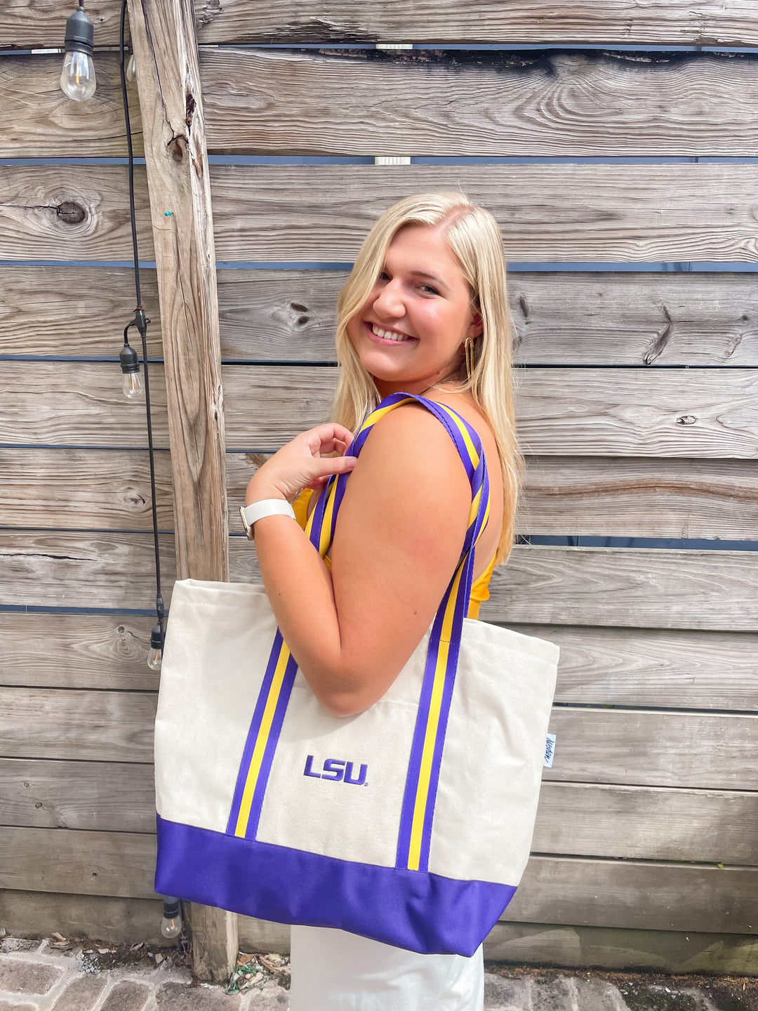 Desden Tote Bag Canvas Boat Tote - LSU