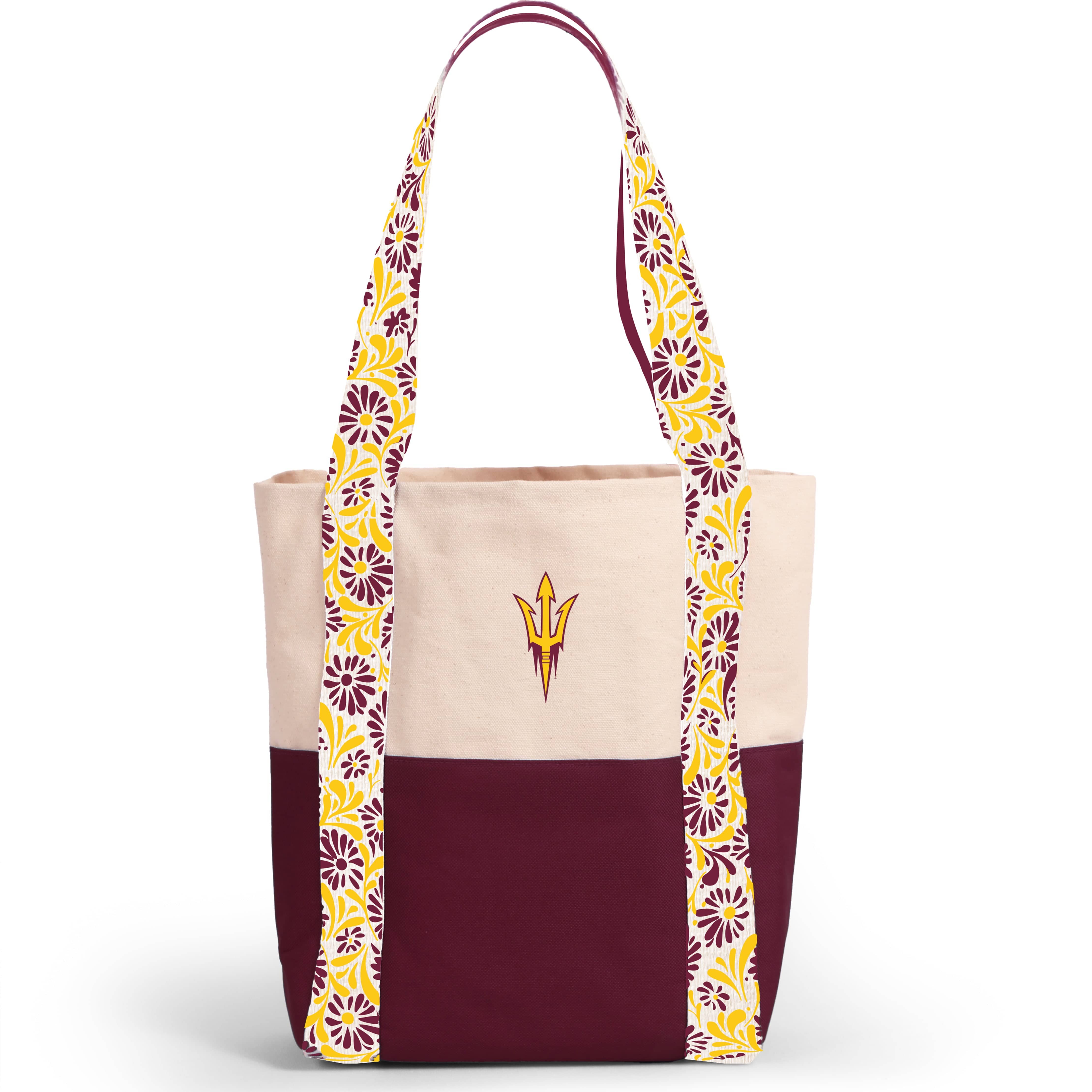 Desden Tote Bag Canvas Mini Tote with Floral Straps – Arizona State Sun Devils