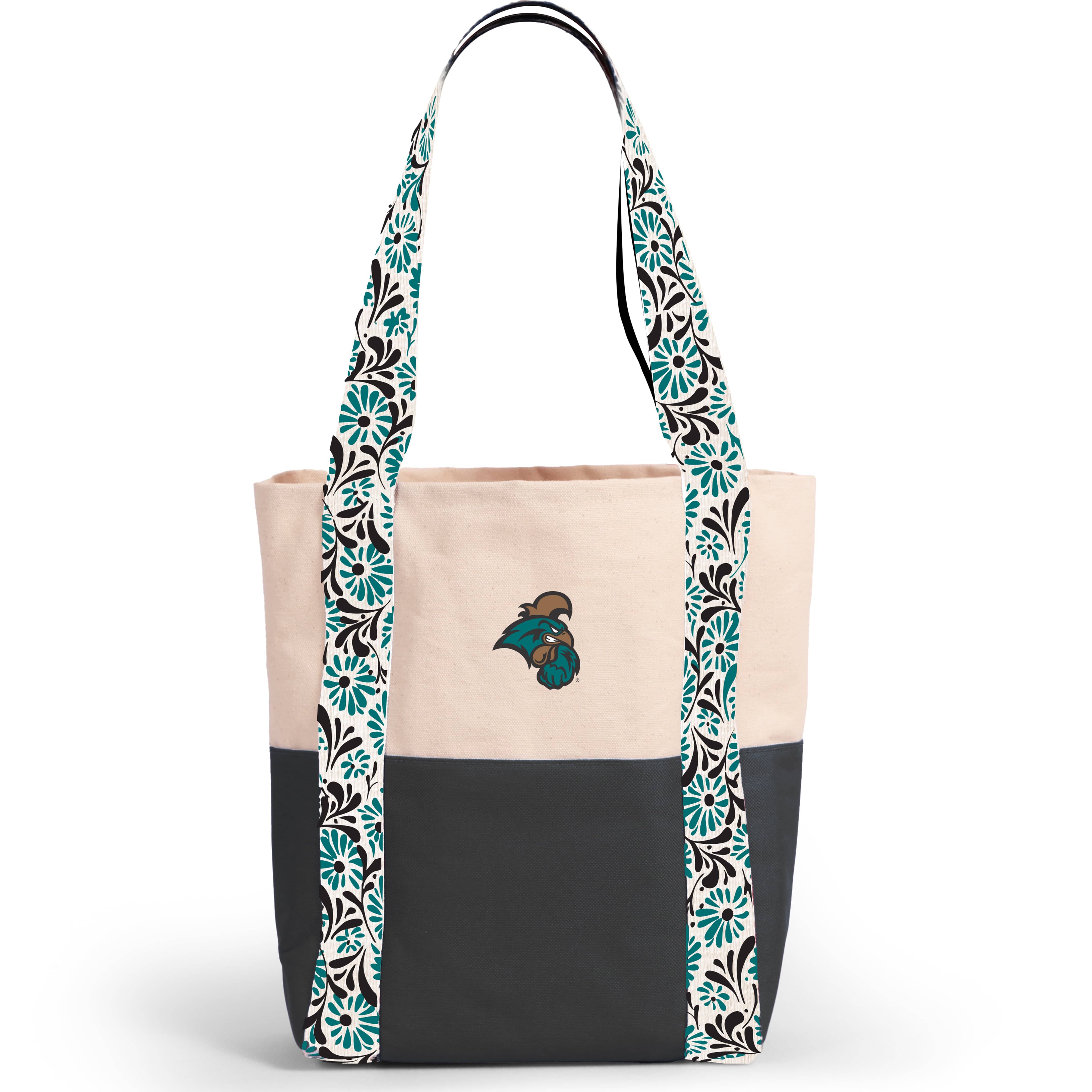 Desden Tote Bag Canvas Mini Tote with Floral Straps – Coastal Carolina Chanticleers