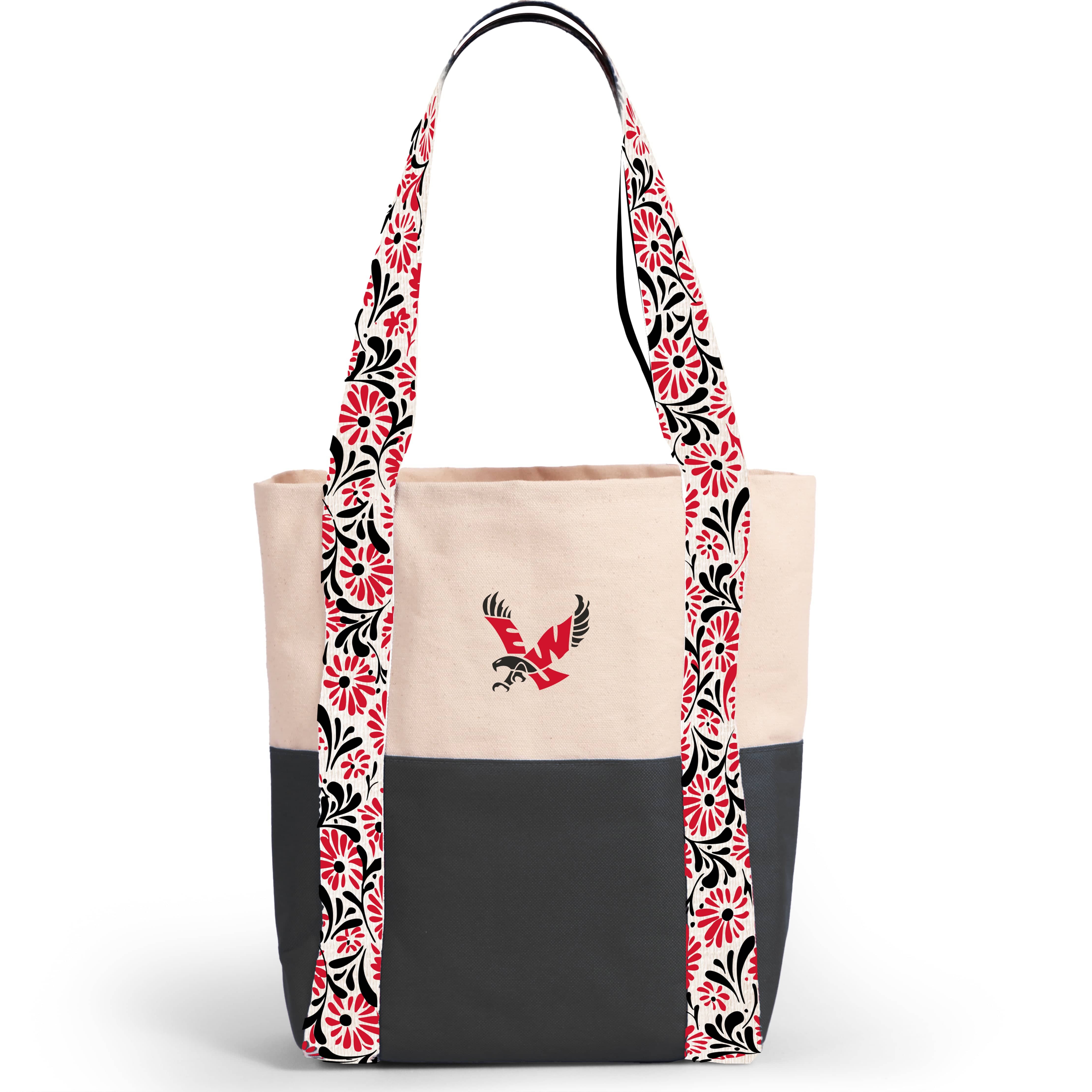 Desden Tote Bag Canvas Mini Tote with Floral Straps – Eastern Washington Eagles