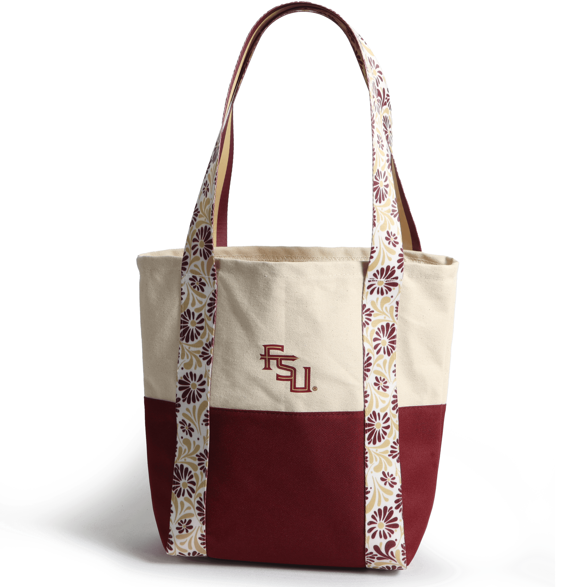 Desden Tote Bag Canvas Mini Tote with Floral Straps – Florida State Seminoles