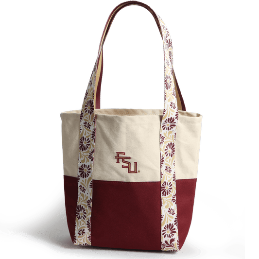 Desden Tote Bag Canvas Mini Tote with Floral Straps – Florida State Seminoles