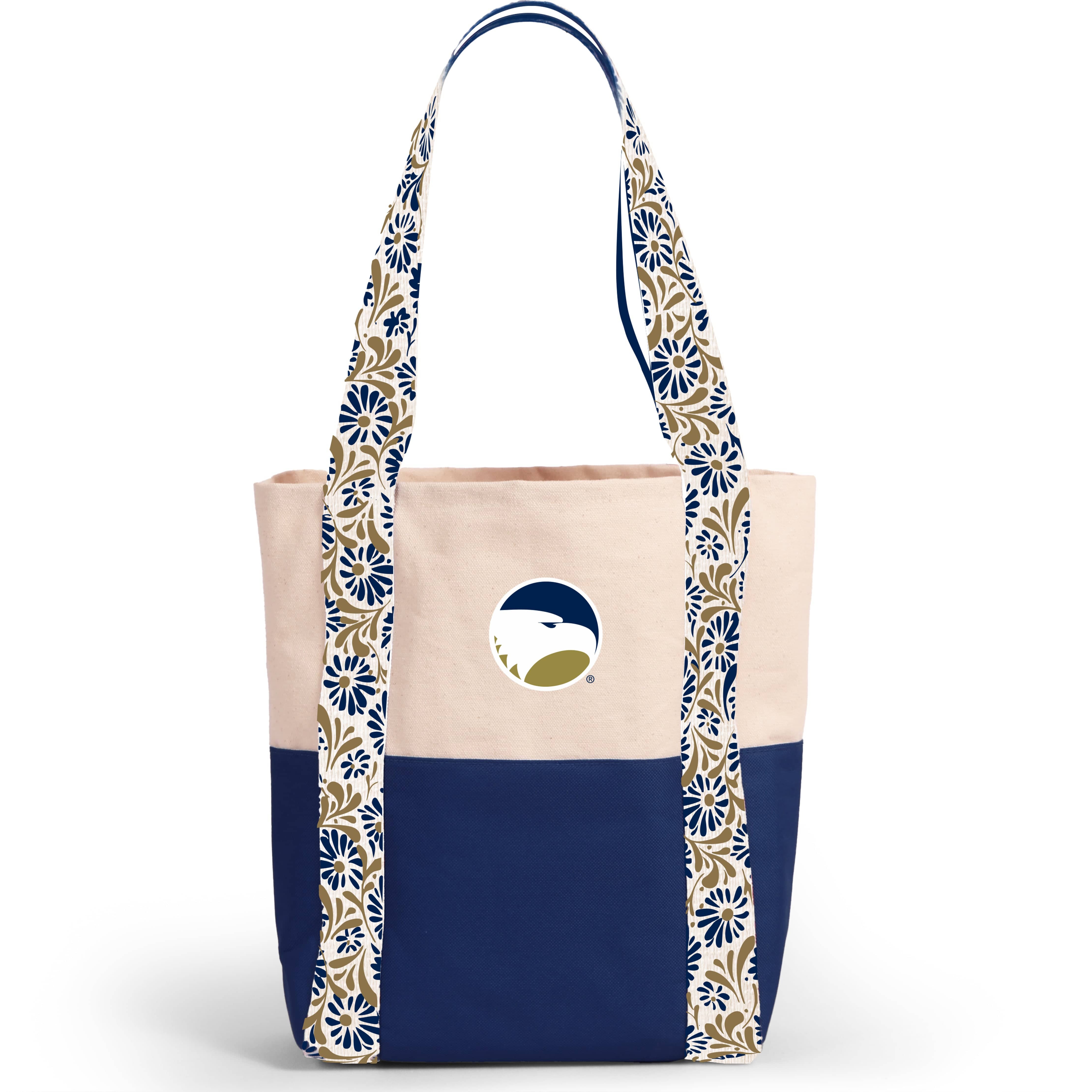 Desden Tote Bag Canvas Mini Tote with Floral Straps – Georgia Southern Eagles