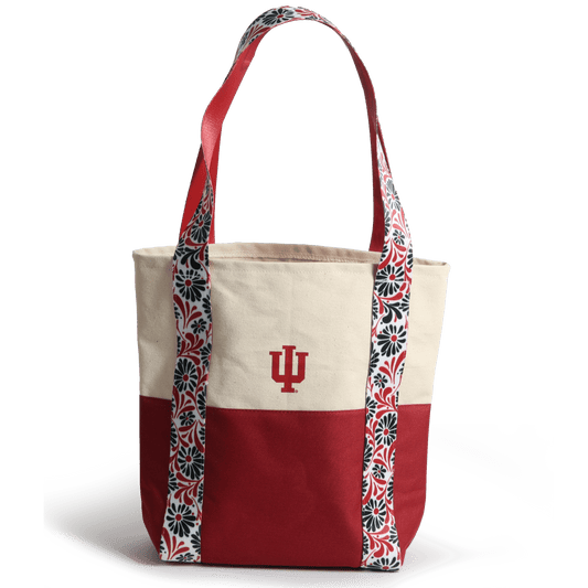 Desden Tote Bag Canvas Mini Tote with Floral Straps – Indiana Hoosiers