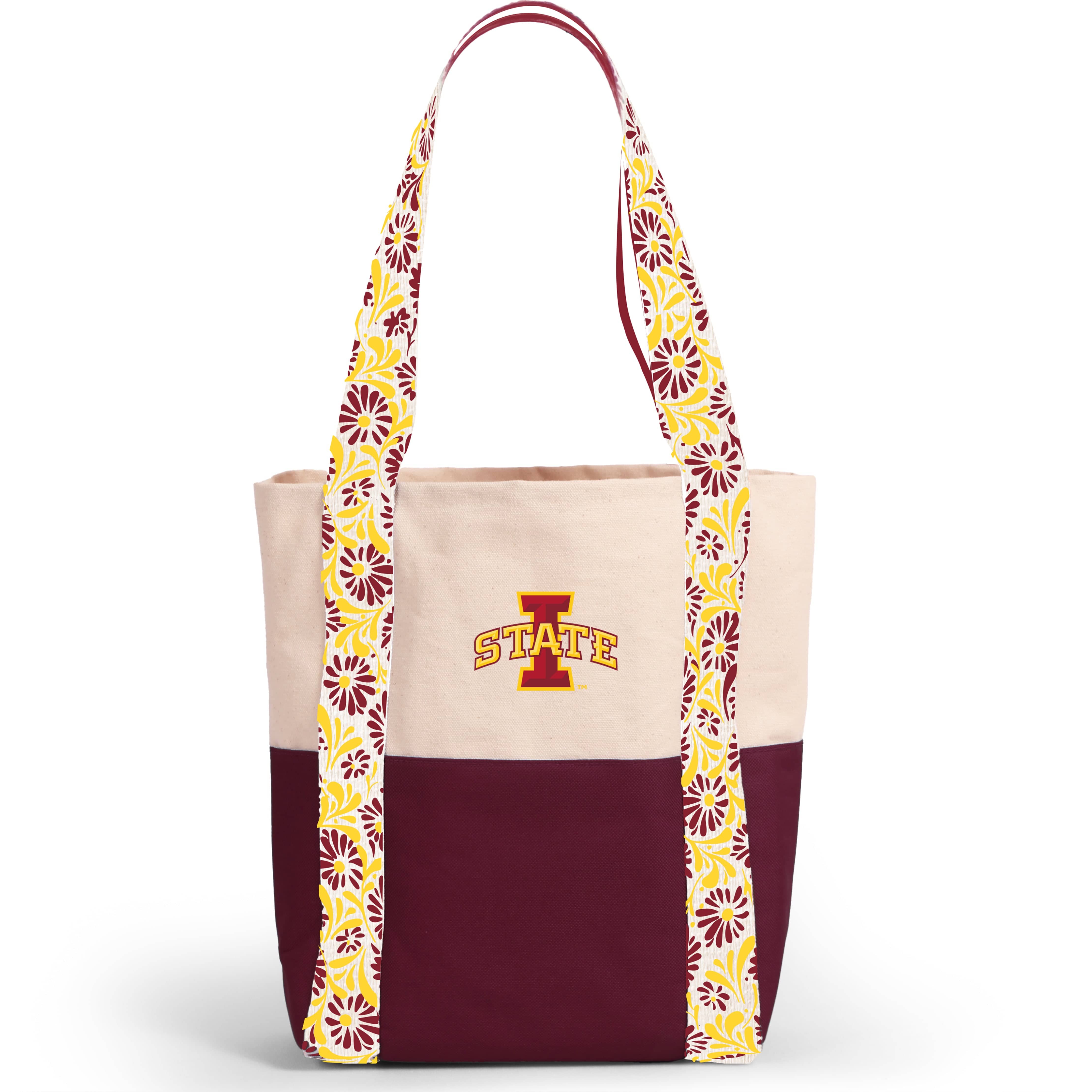 Desden Tote Bag Canvas Mini Tote with Floral Straps – Iowa State Cyclones