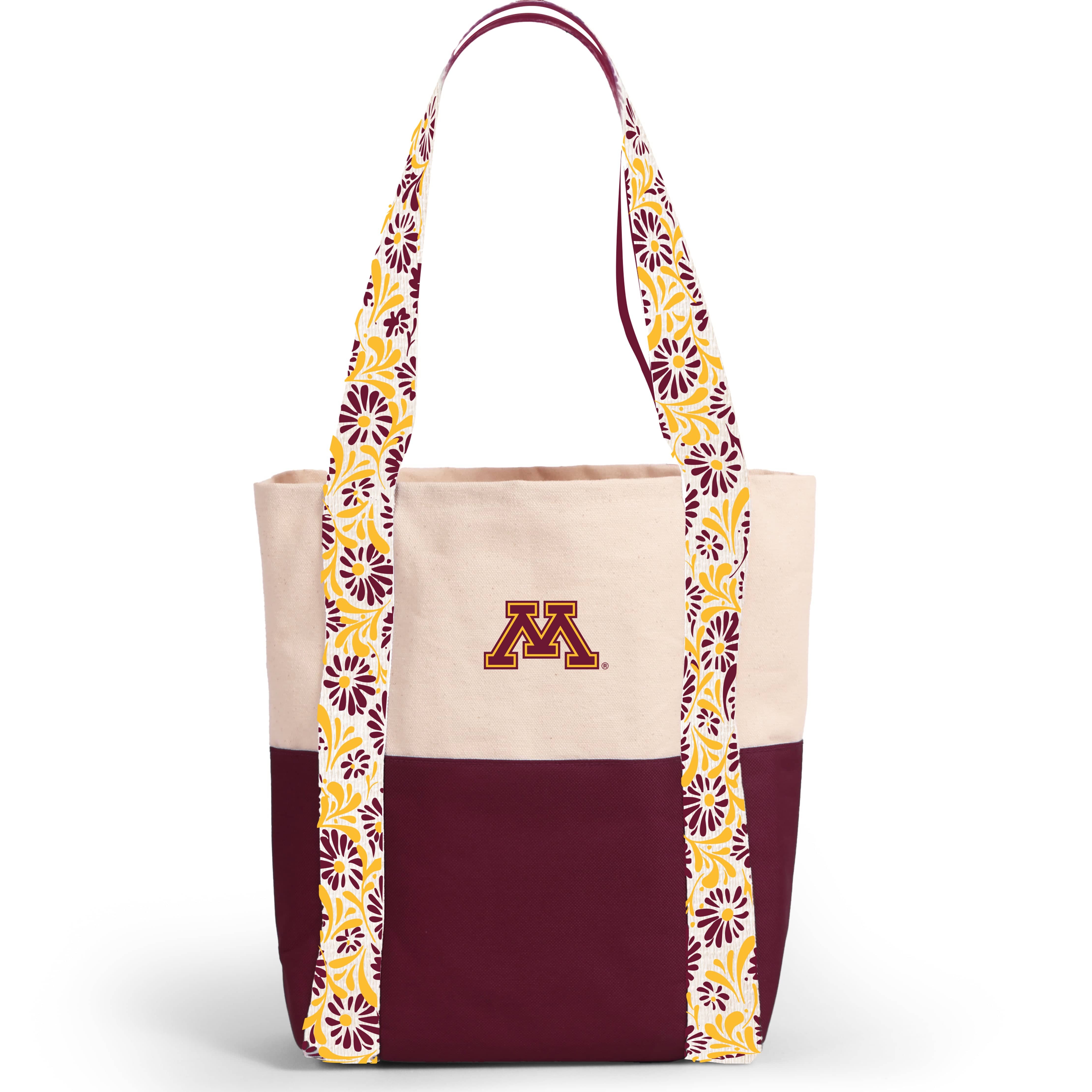 Desden Tote Bag Canvas Mini Tote with Floral Straps – Minnesota Golden Gophers