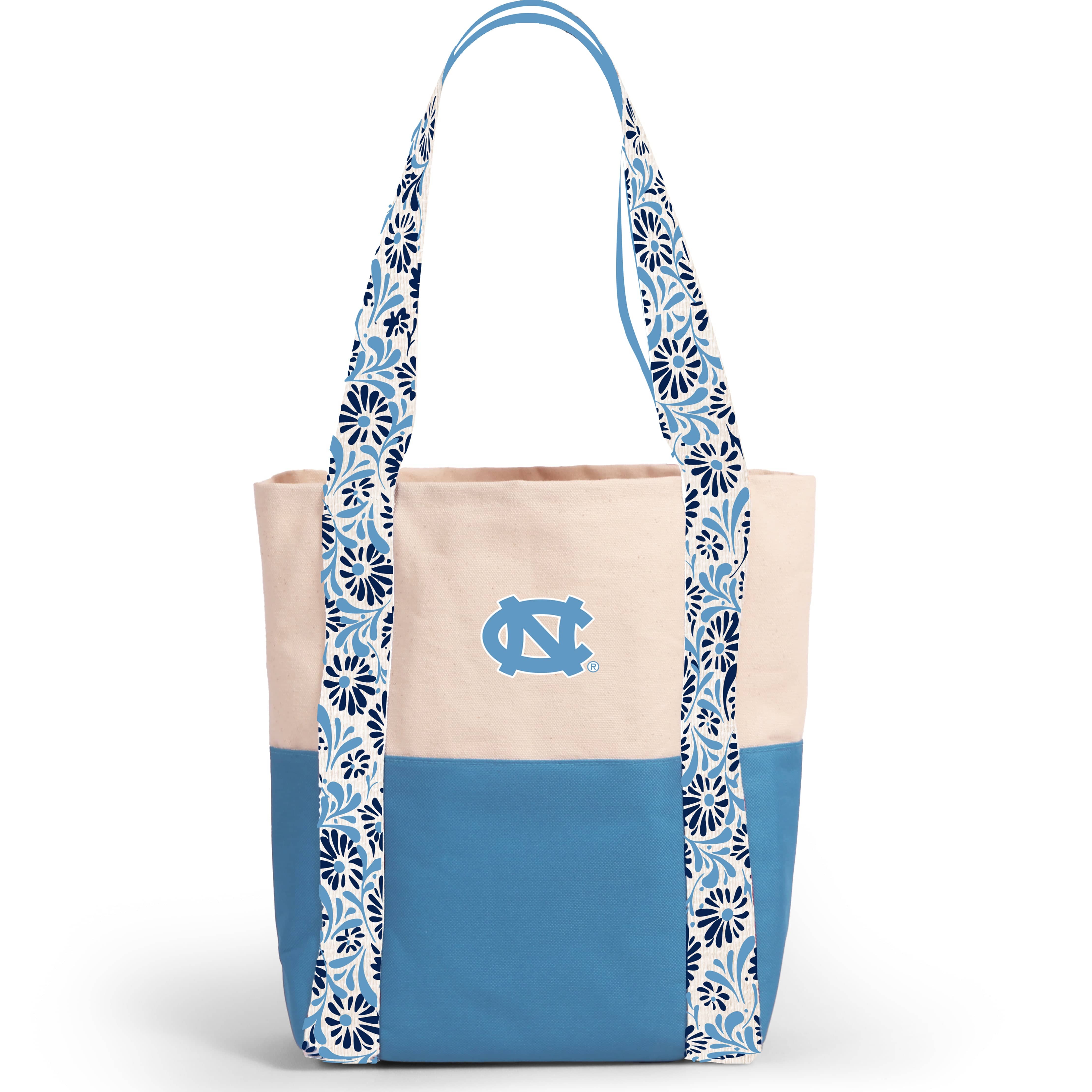 Desden Tote Bag Canvas Mini Tote with Floral Straps – North Carolina Tar Heels