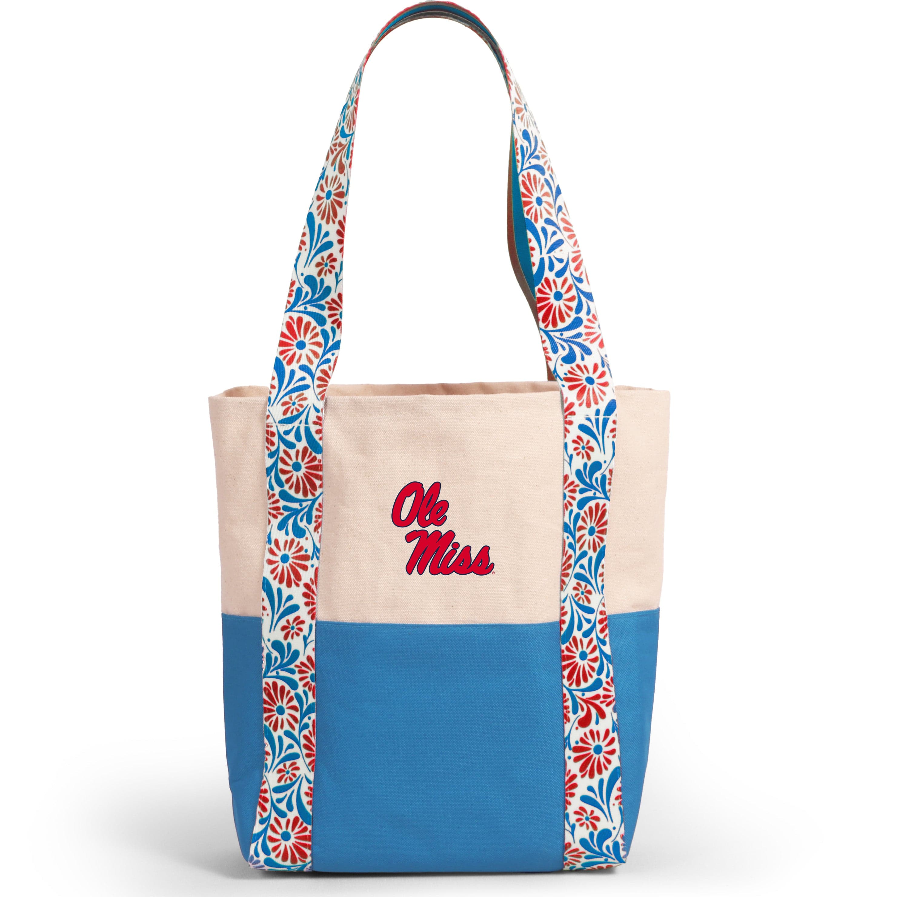 Desden Tote Bag Canvas Mini Tote with Floral Straps – Ole Miss Rebels