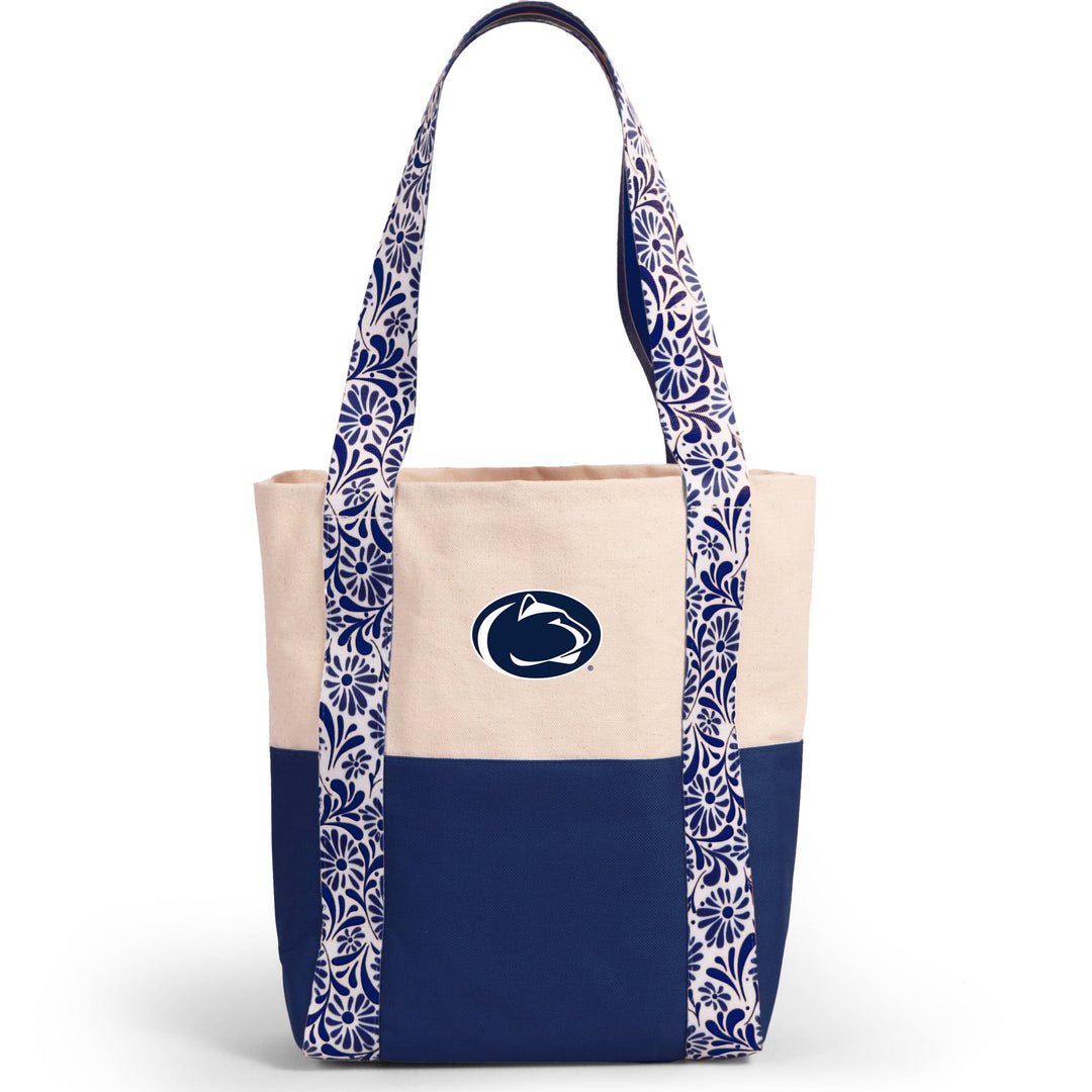 Desden Tote Bag Canvas Mini Tote with Floral Straps – Penn State Nittany Lions