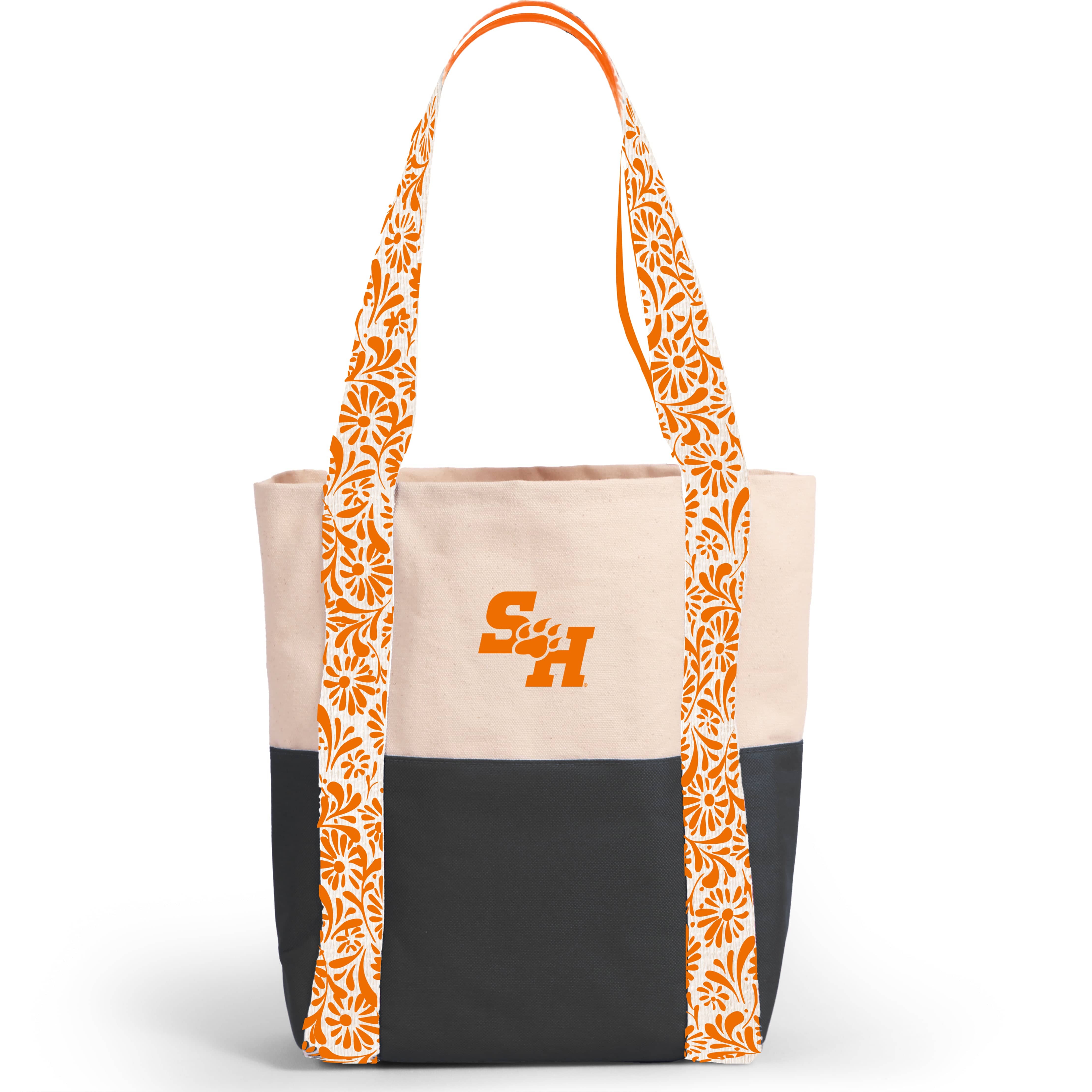 Desden Tote Bag Canvas Mini Tote with Floral Straps – Sam Houston State Bearkats