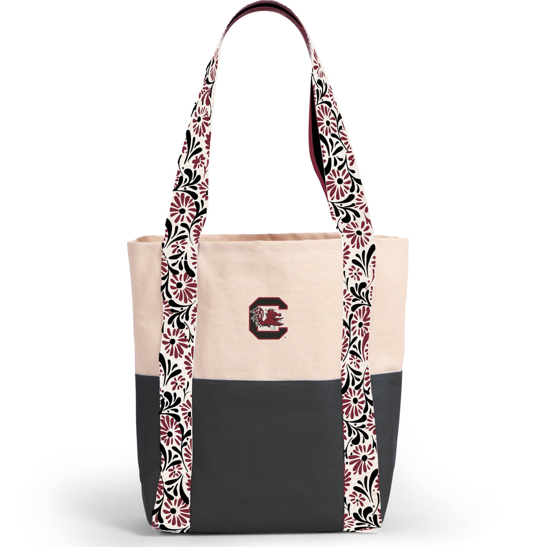 Desden Tote Bag Canvas Mini Tote with Floral Straps – South Carolina Gamecocks