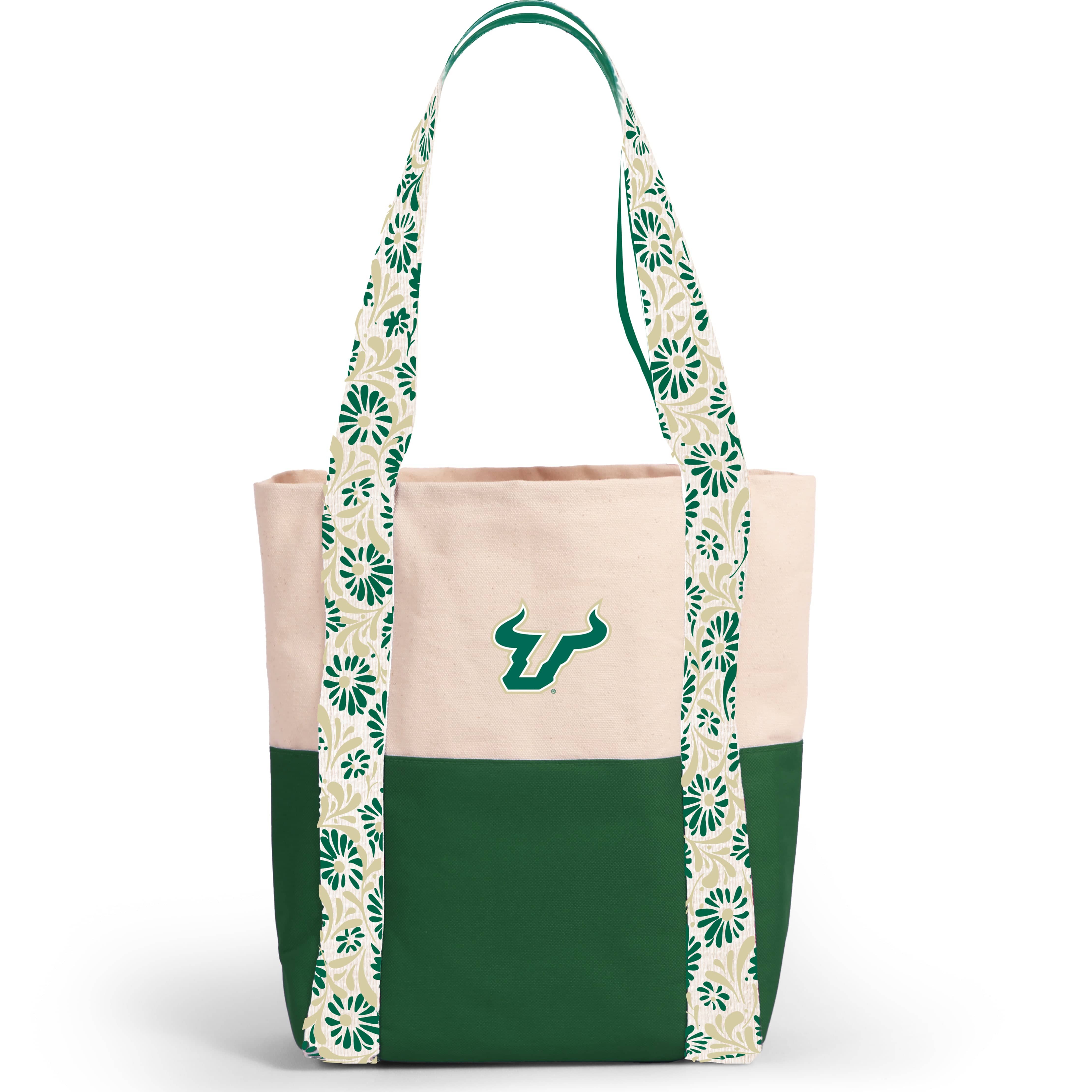 Desden Tote Bag Canvas Mini Tote with Floral Straps – South Florida Bulls