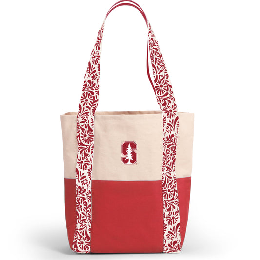 Desden Tote Bag Canvas Mini Tote with Floral Straps – Stanford Cardinal