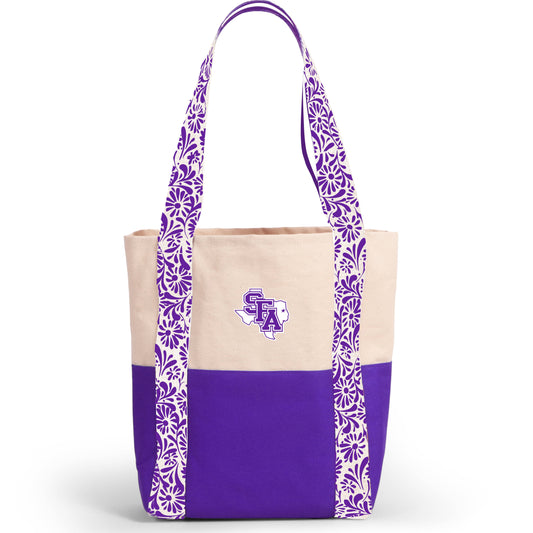 Desden Tote Bag Canvas Mini Tote with Floral Straps – Stephen F Austin Lumberjacks