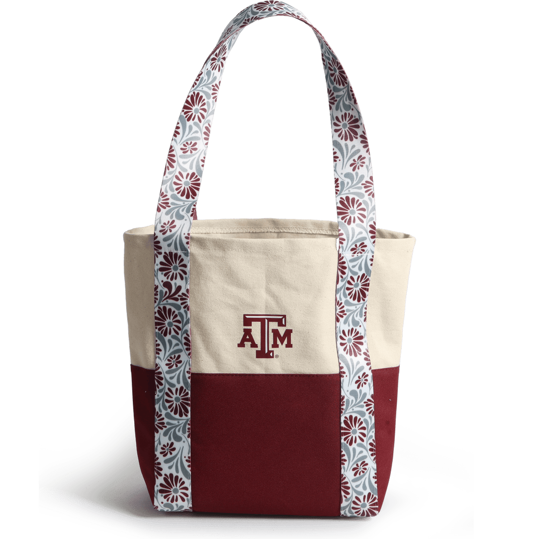 Desden Tote Bag Canvas Mini Tote with Floral Straps – Texas A&M Aggies