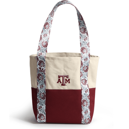 Desden Tote Bag Canvas Mini Tote with Floral Straps – Texas A&M Aggies