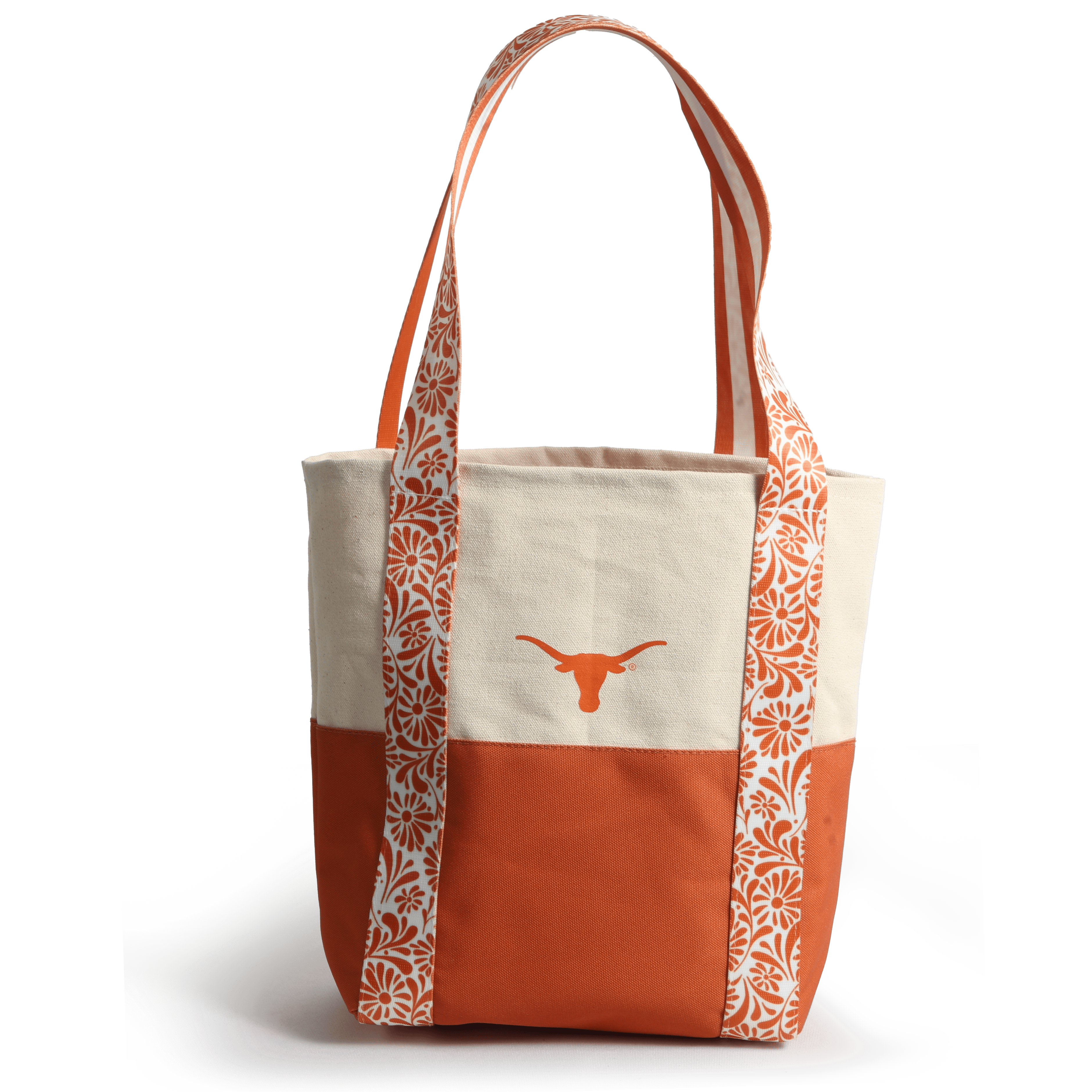 Desden Tote Bag Canvas Mini Tote with Floral Straps – Texas Longhorns
