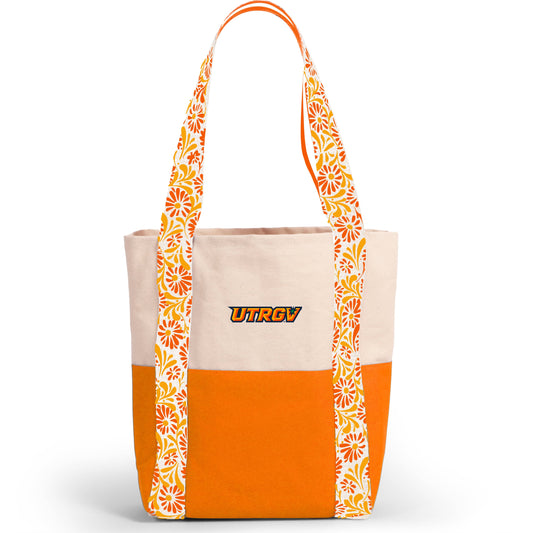 Desden Tote Bag Canvas Mini Tote with Floral Straps – Texas-Rio Grande Valley Vaqueros