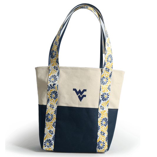 Desden Tote Bag Canvas Mini Tote with Floral Straps – West Virginia Mountaineers