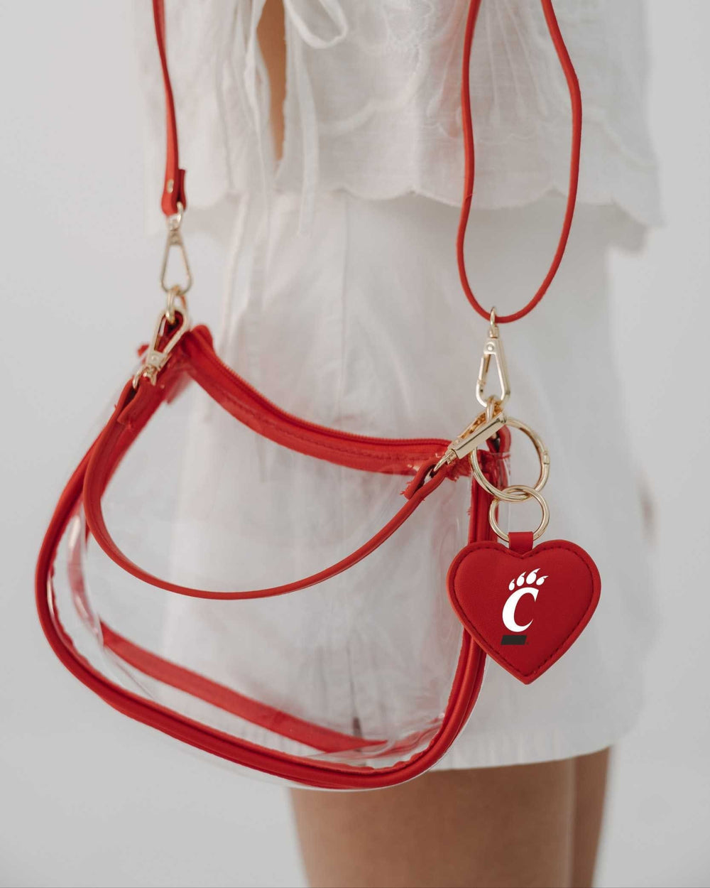 Desden Purse Cincinnati Bearcats Clear Clara Purse with Heart Charm
