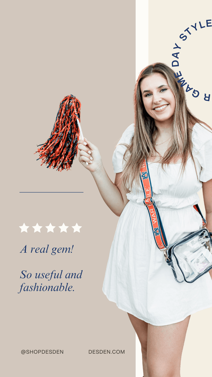 Desden Purse Clear Purse for Auburn Tigers Game Day - The Bridget