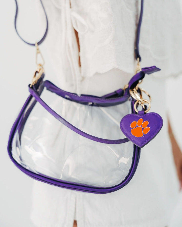 Desden Purse Clemson Tigers Clear Clara Purse with Heart Charm