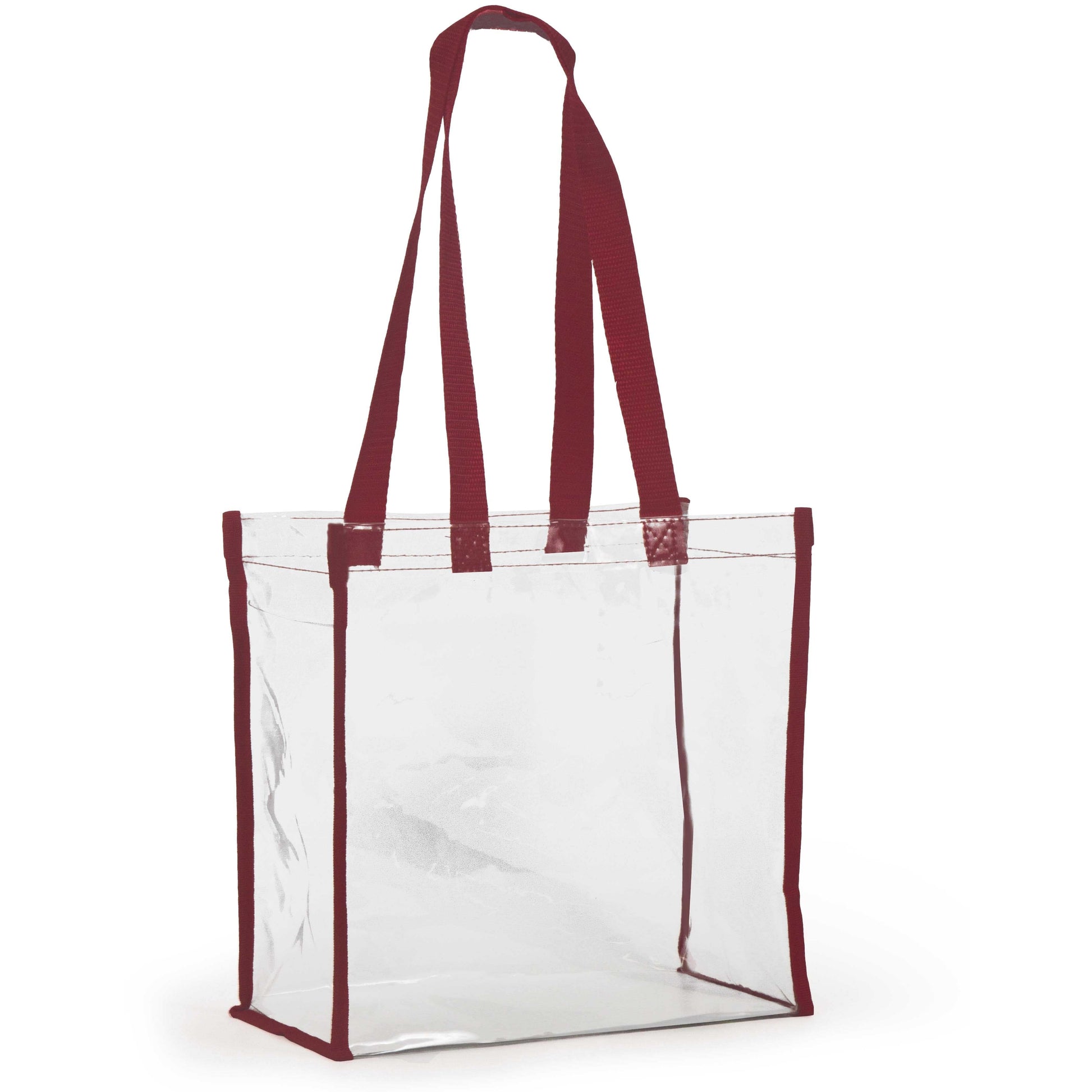 Clear Stadium Tote in Crimson, stadium-approved, by Desden