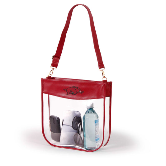 Arkansas Kate Large Clear Purse with Zipper, stadium-approved, officially licensed, by Desden