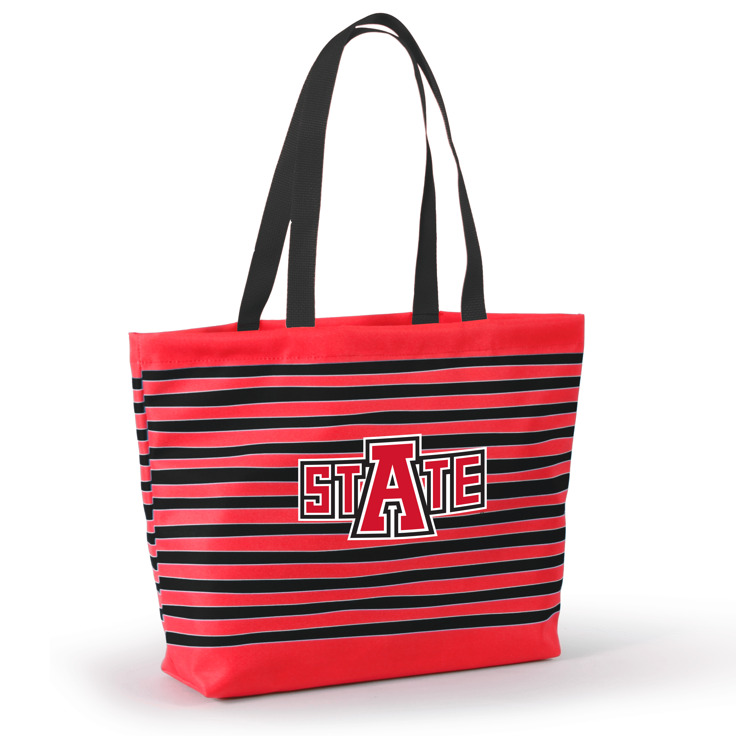 Desden Tote Default Value Arkansas State Tatum Tote Wavy Striped Tote  by Desden