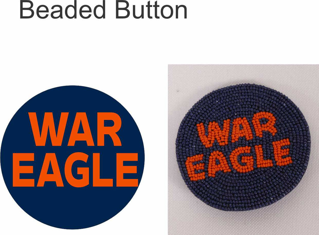 Desden Headband Default Value Auburn War Eagle Beaded Button in Navy and Orange by Desden