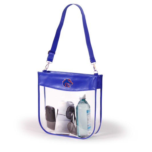 Boise State Kate Large Clear Purse with Zipper, stadium-approved, officially licensed, by Desden