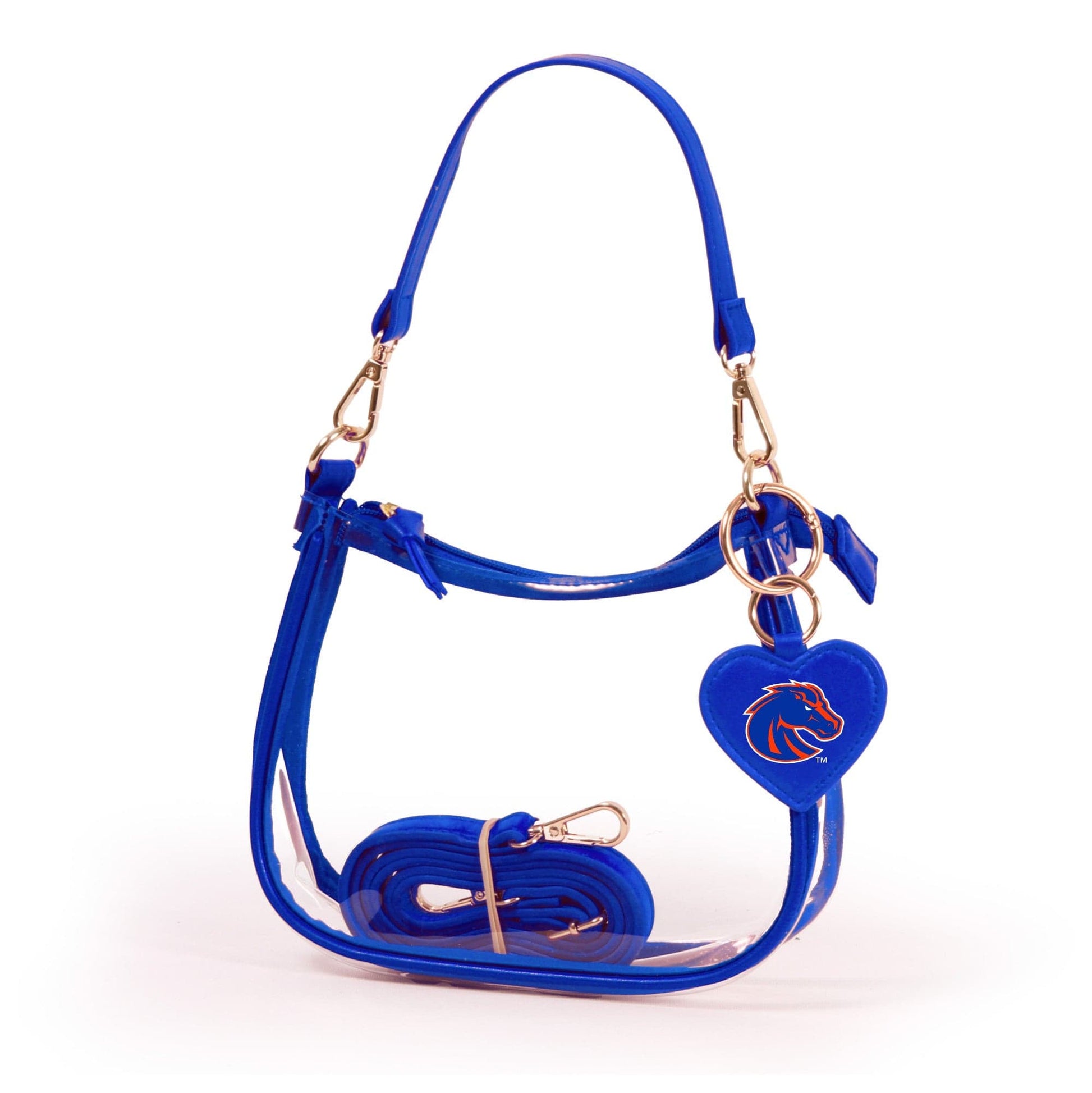 Boise State Clara Clear Crossbody Purse, stadium-approved, officially licensed, by Desden