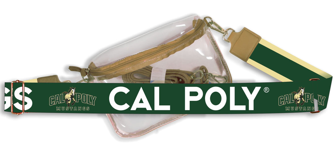 Desden Default Value Cal Poly San Luis Obispo Hailey Clear Purse with Logo Strap by Desden