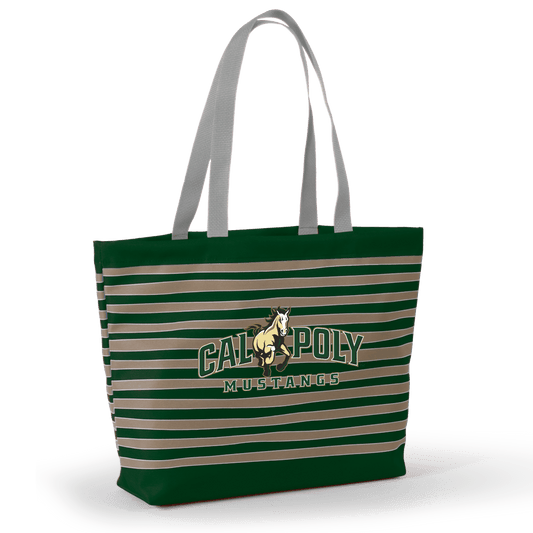 Desden Tote Default Value Cal Poly Tatum Tote Wavy Striped Tote  by Desden