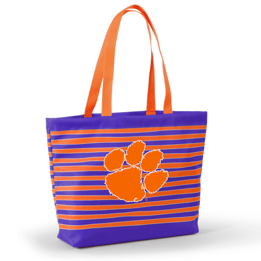 Desden Tote Default Value Clemson Tatum Tote Wavy Striped Tote  by Desden