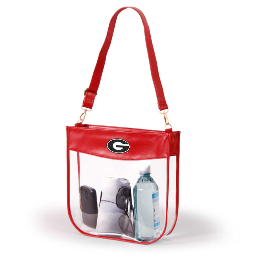 Georgia Kate Large Clear Purse with Zipper, stadium-approved, officially licensed, by Desden