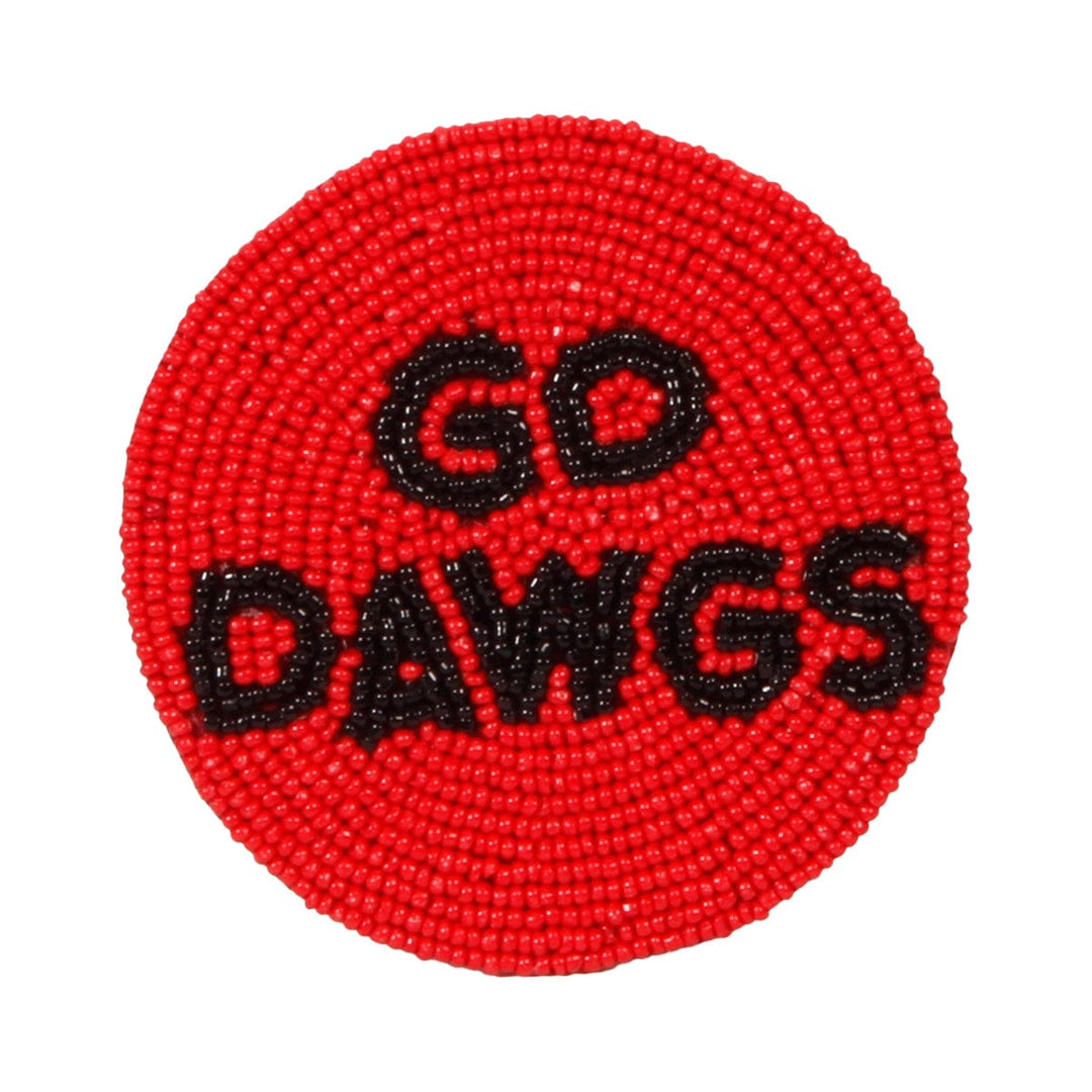 Desden Headband Default Value Georgia Go Dawgs Beaded Button in Red and Black by Desden