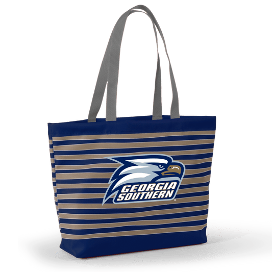Desden Tote Default Value Georgia Southern Tatum Tote Wavy Striped Tote  by Desden