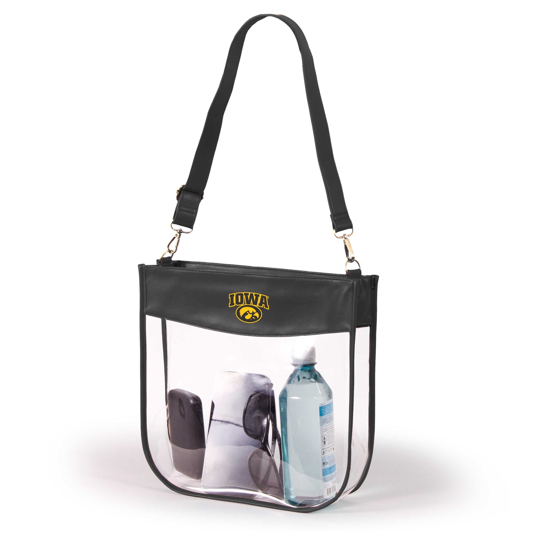 Iowa Kate Large Clear Purse with Zipper, stadium-approved, officially licensed, by Desden