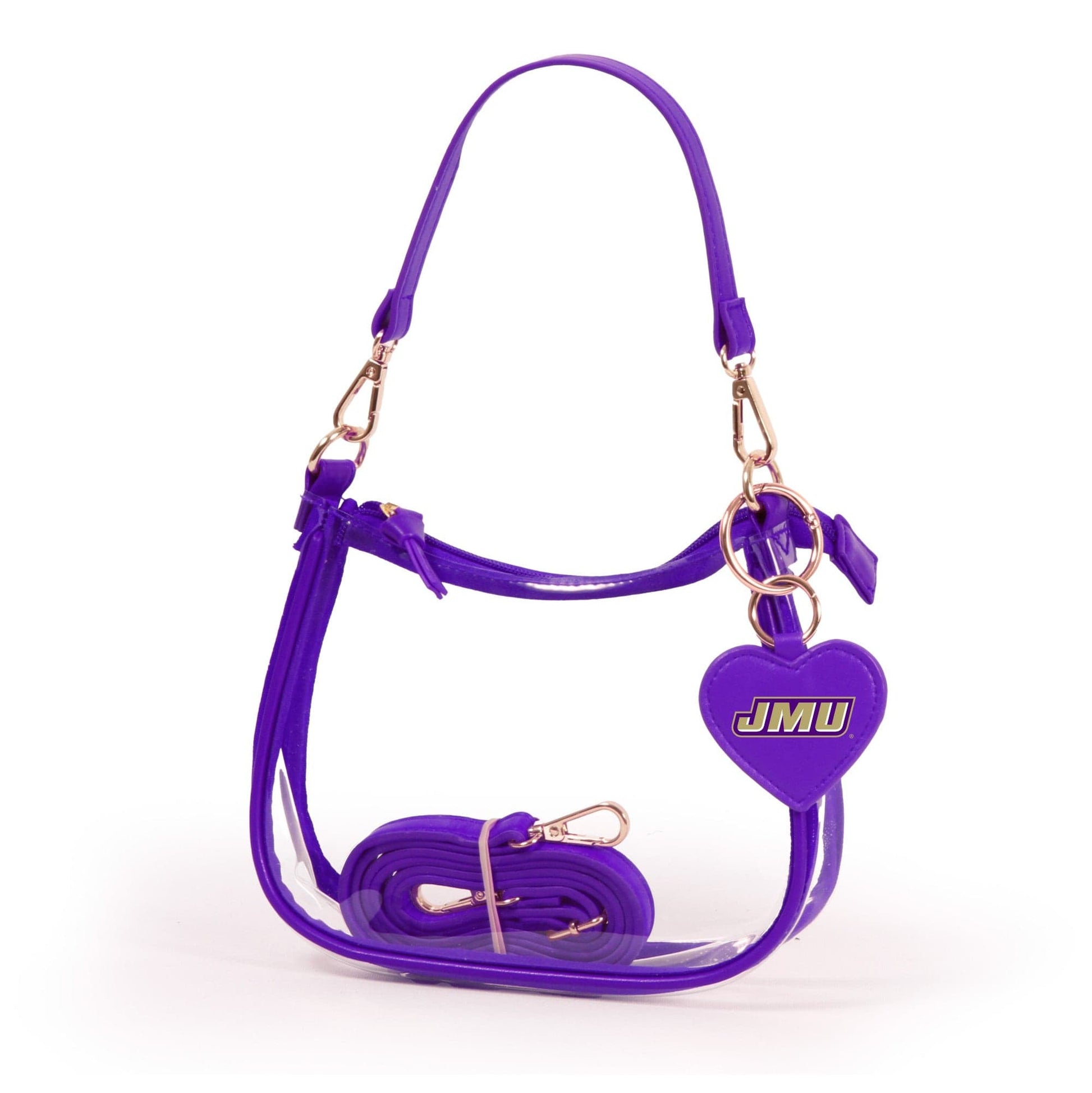 James Madison Clara Clear Crossbody Purse, stadium-approved, officially licensed, by Desden
