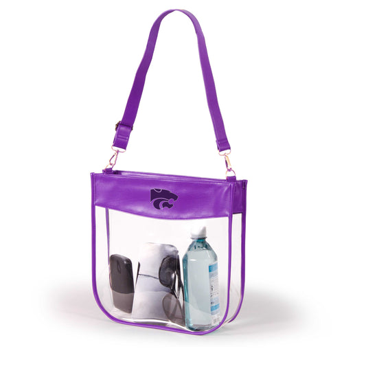 Kansas State Kate Large Clear Purse with Zipper, stadium-approved, officially licensed, by Desden