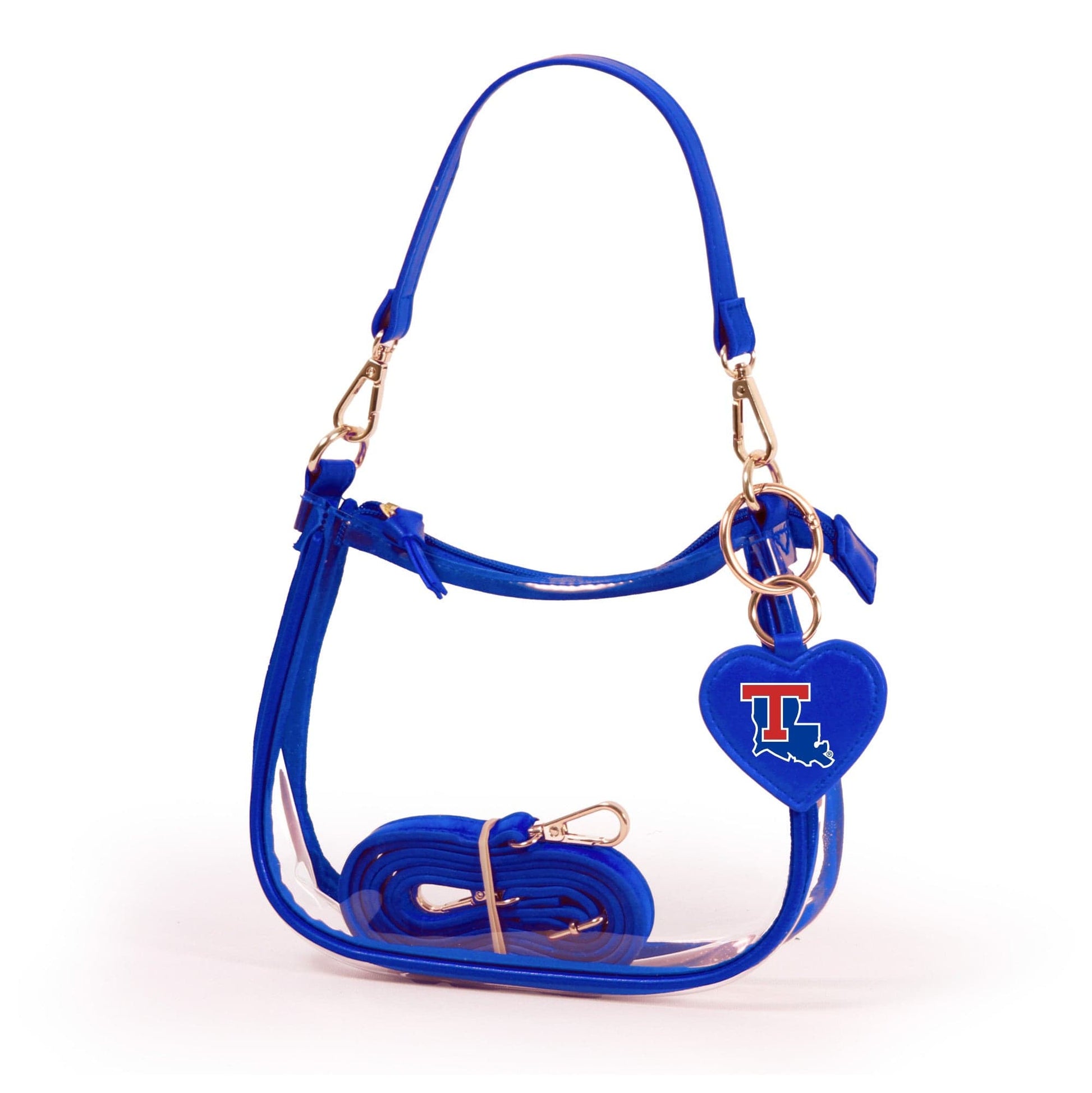 Louisiana Tech Clara Clear Crossbody Purse, stadium-approved, officially licensed, by Desden